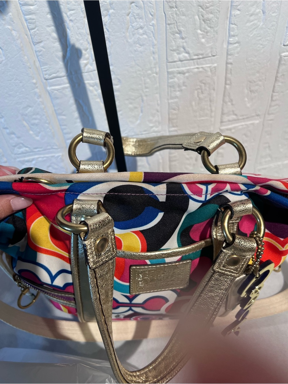 Vintage Coach Poppy Spotlight Op Art Graffiti Canvas handbag - Picture 11 of 12
